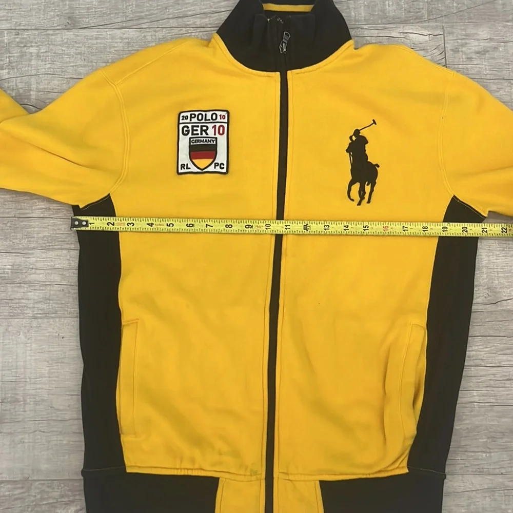 Polo Ralph Lauren Men's Yellow and Black Sweatshirt Germany Flag Size: M Vintage
